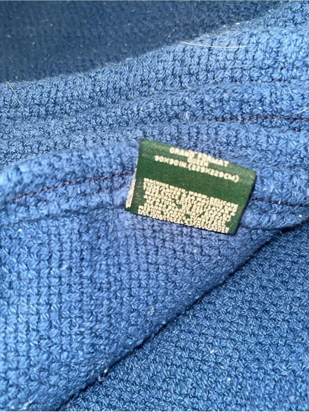 Lauren Ralph Lauren 100% Cotton  90”x90” Queen Blue Squares Waffle Blanket USA